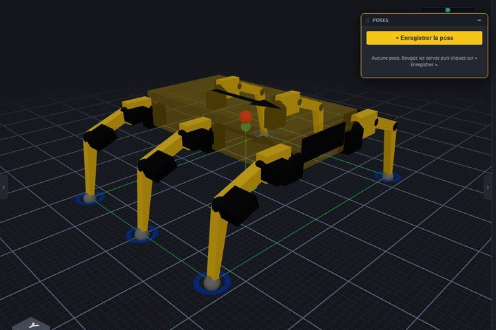 HexaGram : vue 3D d'un hexapode a 18 degres de liberte